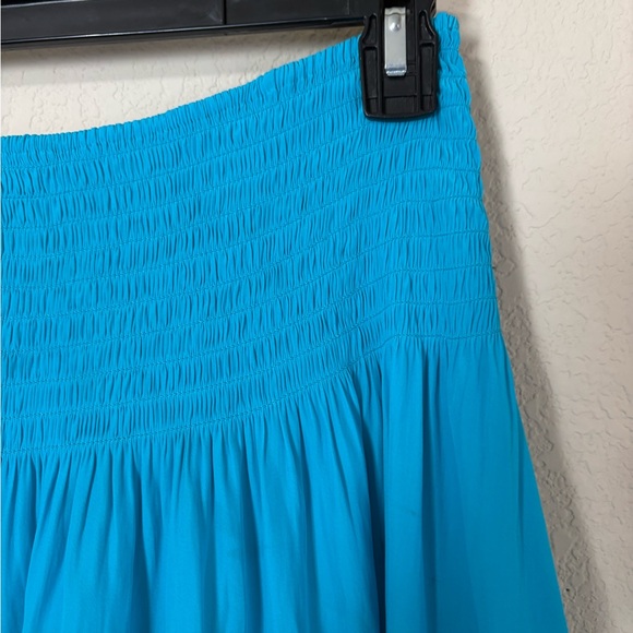 Calypso St. Barth Anima Smocked Vibrant Turquoise Breezy A-Line Skirt Size XS - Picture 3 of 13